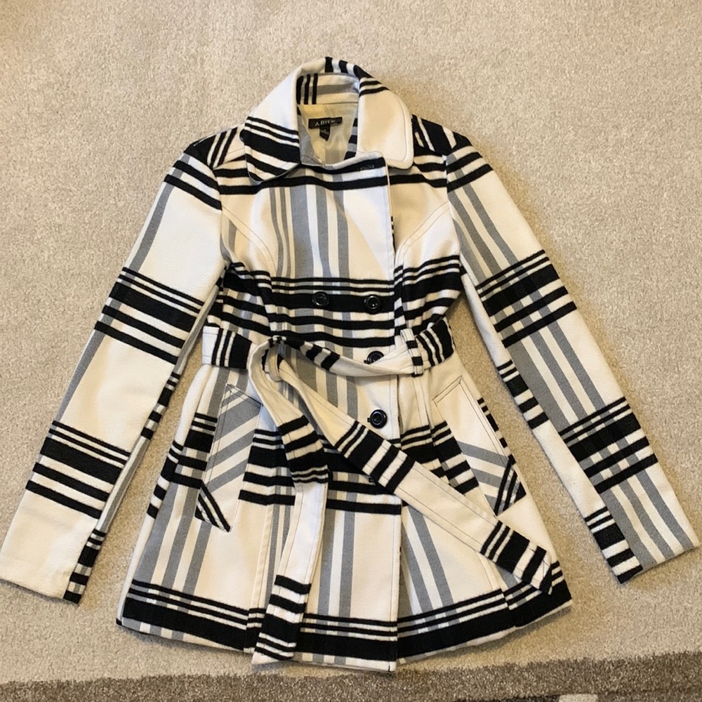 A. Byer women’s peacoat Size S White/Black/Grey